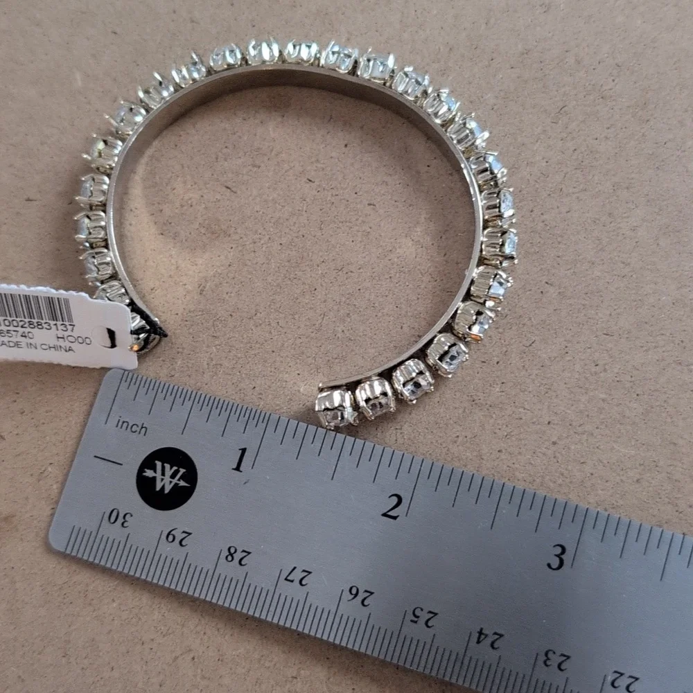 White House Black Market Gold Crystal-Accent Open Cuff Bracelet